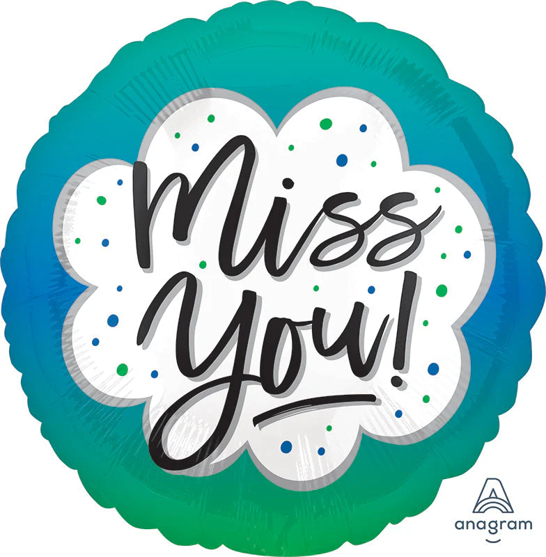 18" Miss You Ombré Foil Balloon