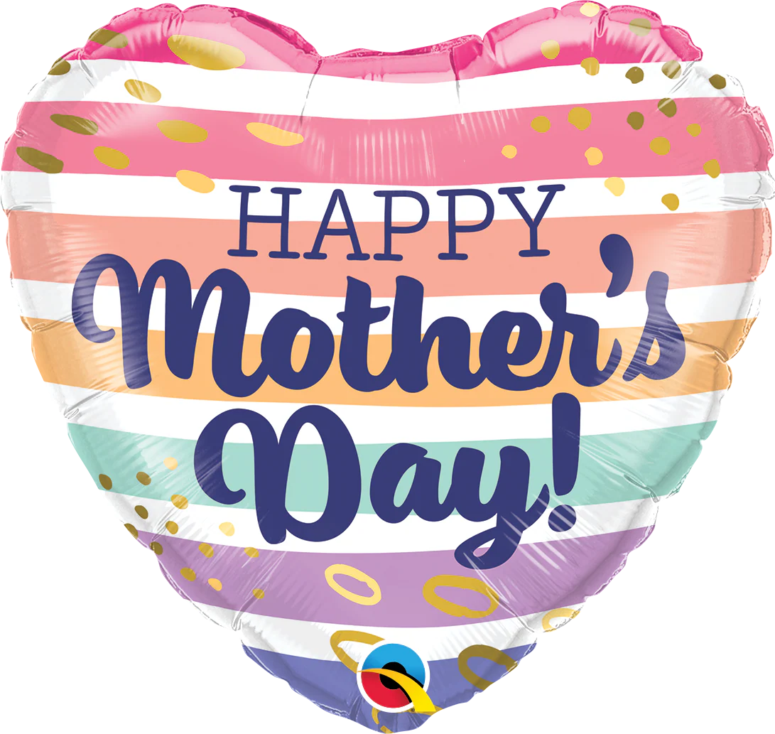 18" Mother's Day Boho Stripes Foil Balloon