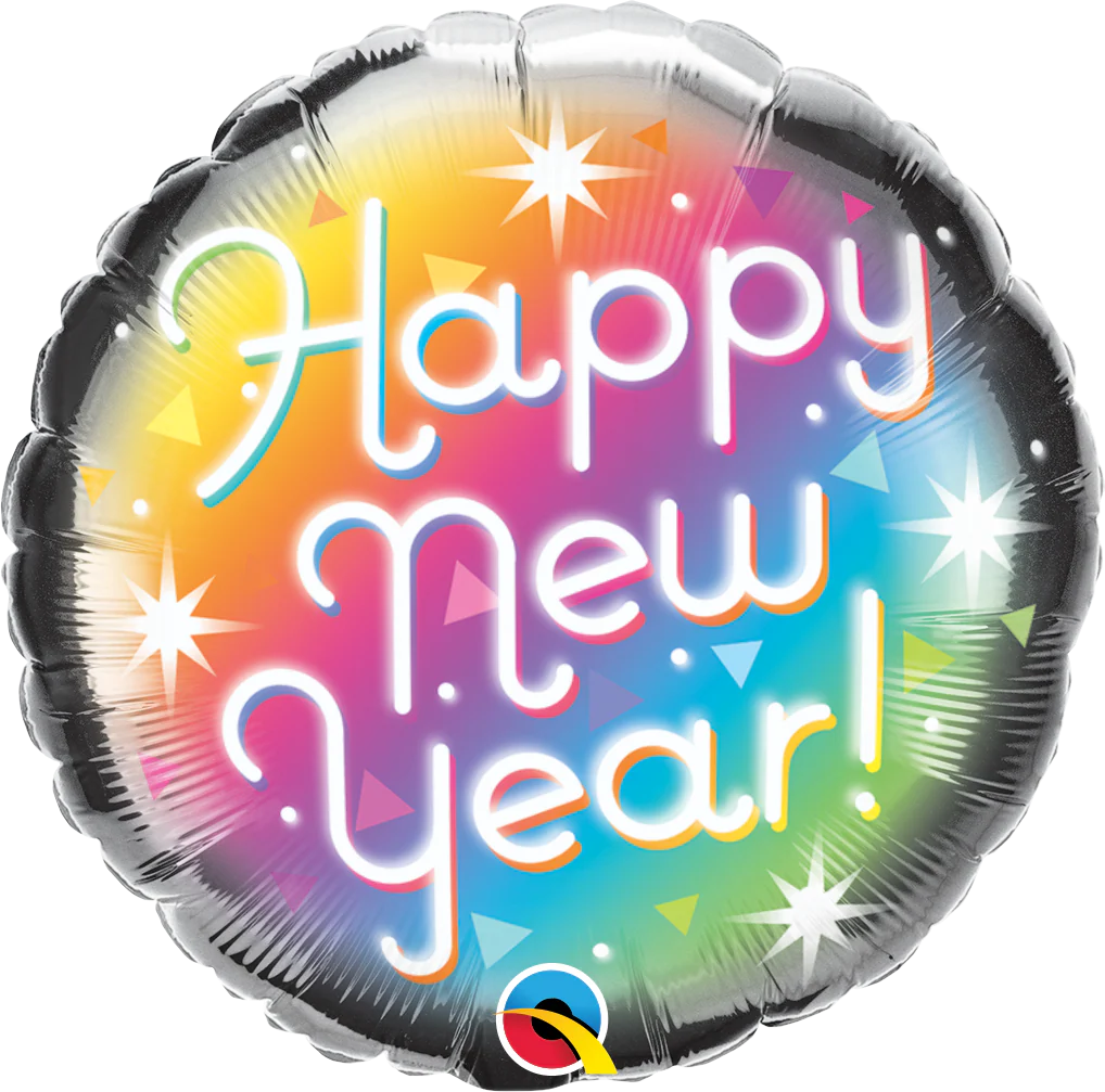 18" New Year Prismatic Foil Balloon