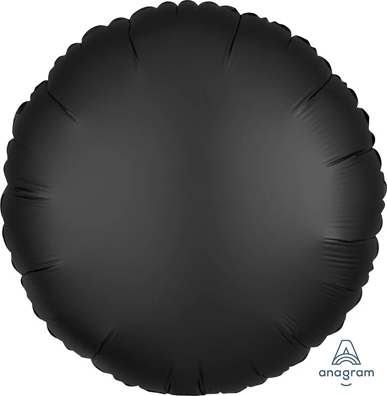 18" Packaged Satin Luxe Onyx Circle Foil Balloon
