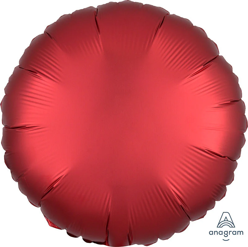 18" Packaged Satin Luxe Sangria Circle Foil Balloon