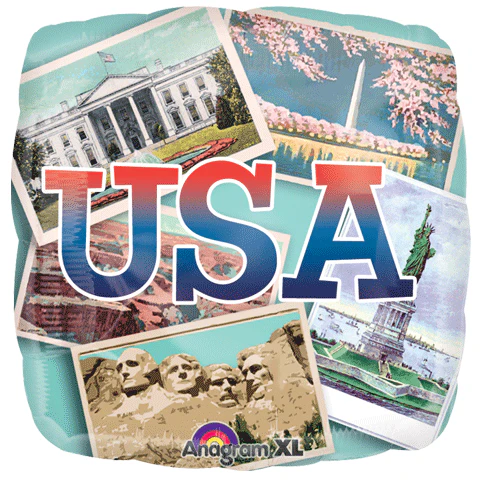 18" Patriotic Postcards Balloon