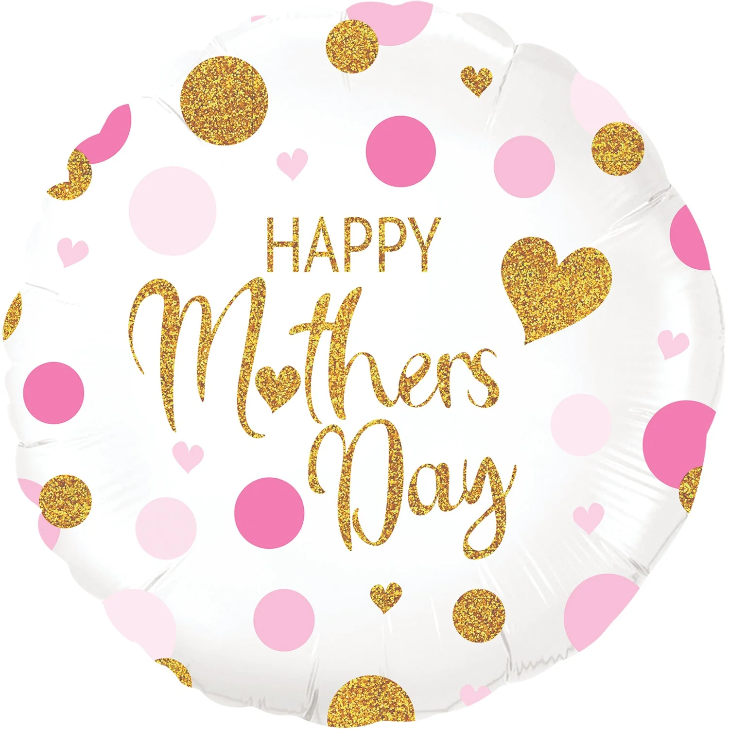 18" Pink Confetti Mothers Day Holographic Oaktree Foil Balloon