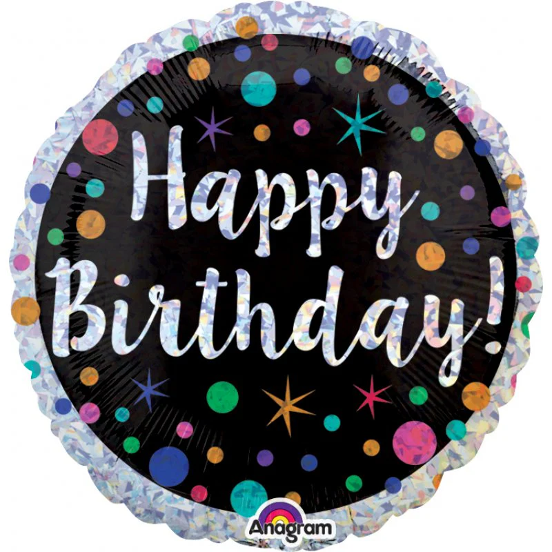 18" Polka Dot Bday Foil Balloon