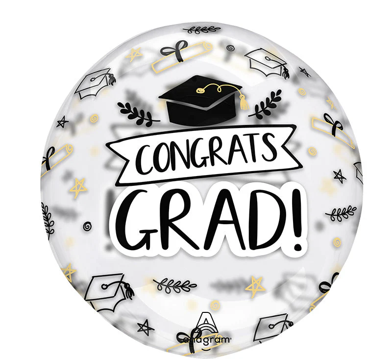 18" Printed Clearz Clearly Sketched Grad Foil Balloon
