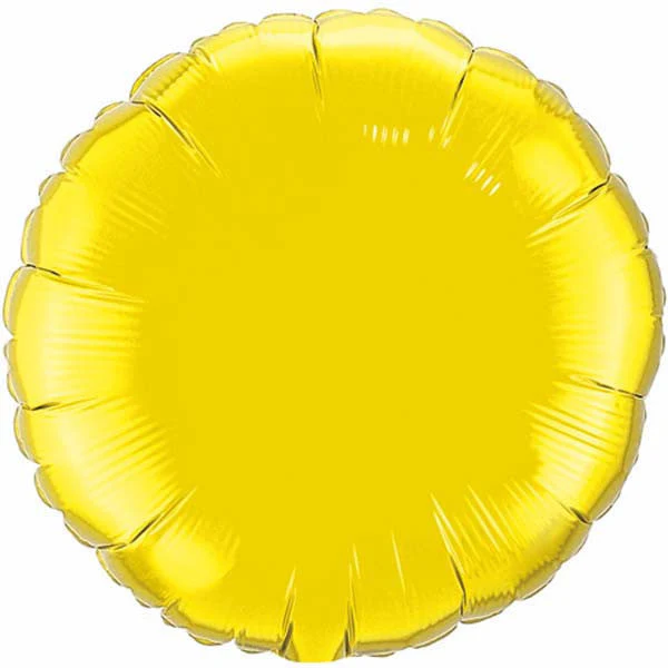 18" Qualatex Brand Citrine Yellow Circle Balloon