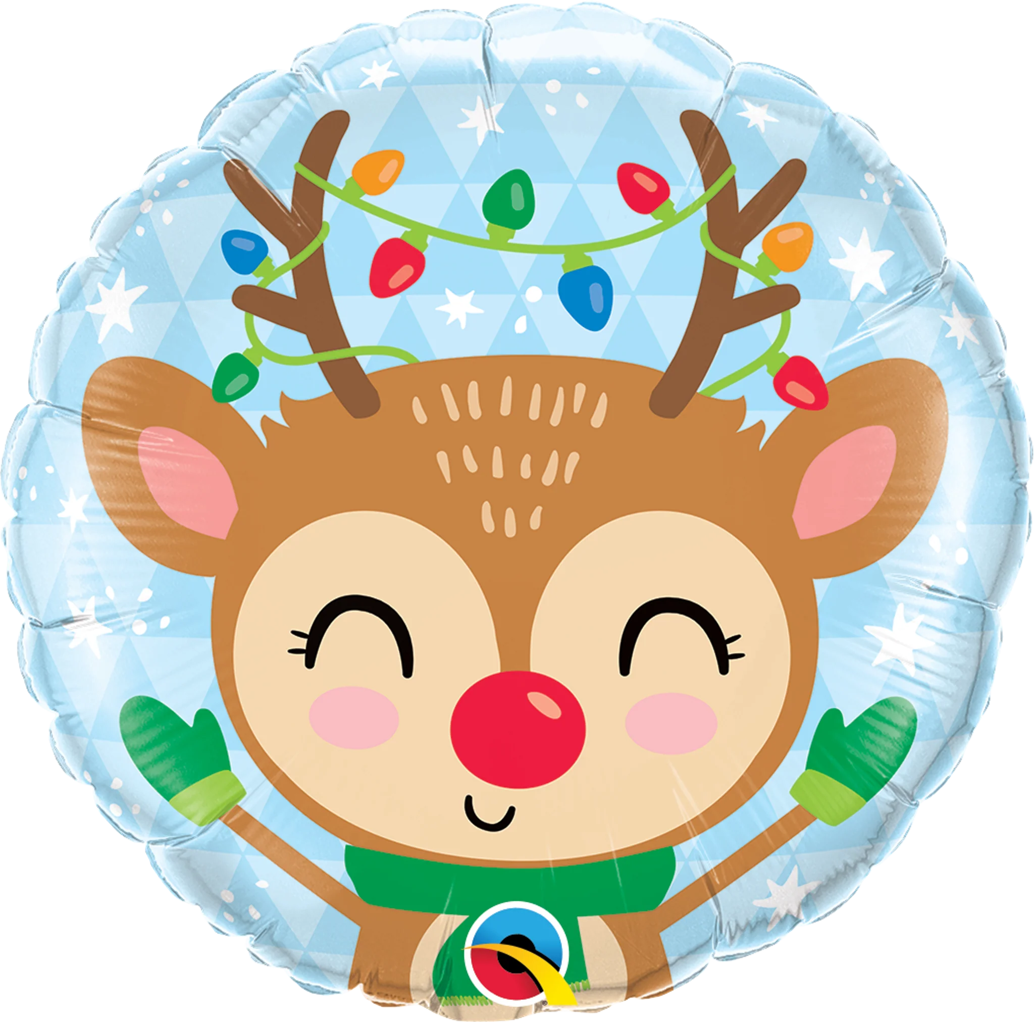 18" Reindeer & Colored Lights Foil Balloon