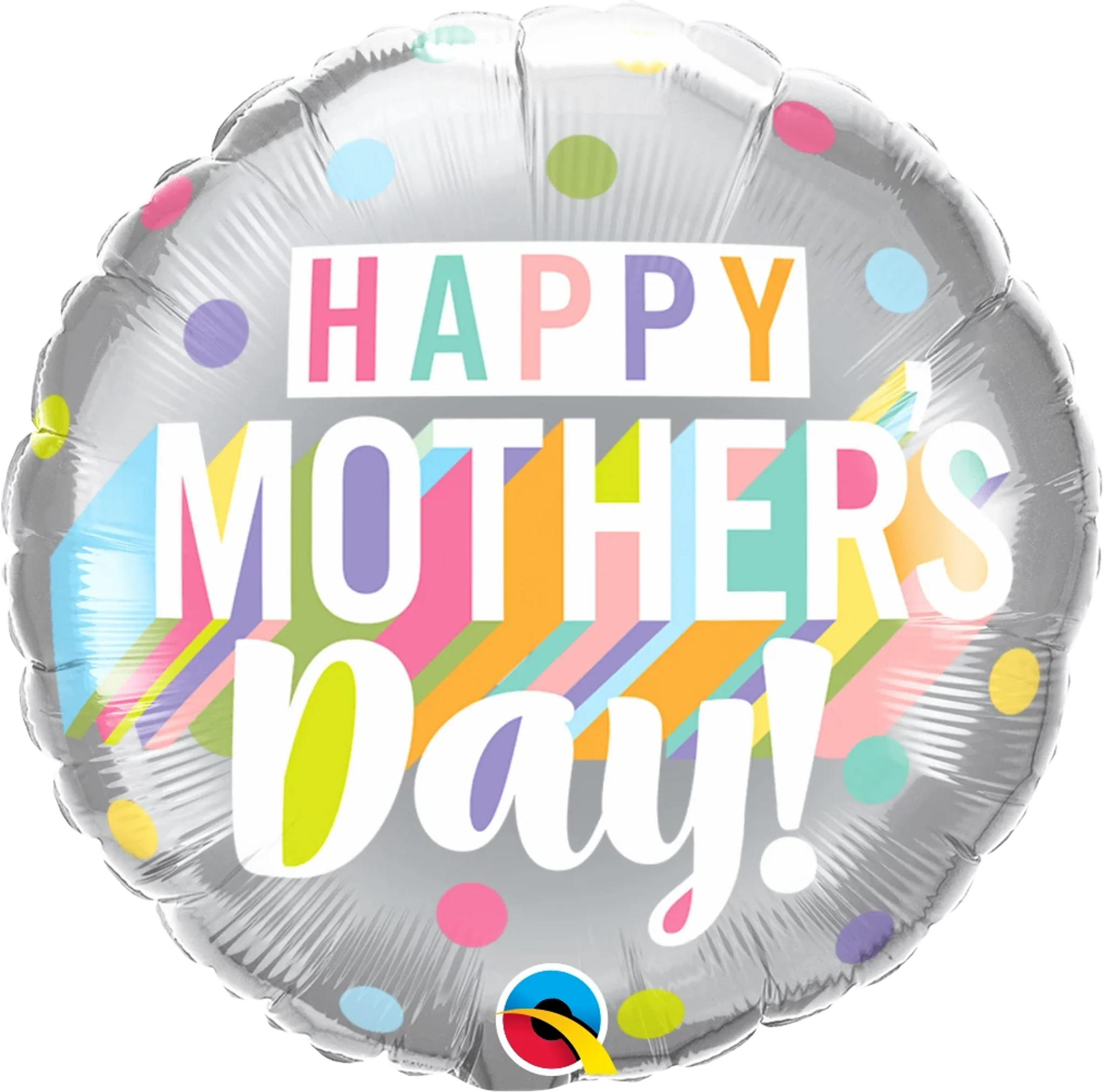 18" Round Mother's Day Big Pastel Dots Foil Balloon