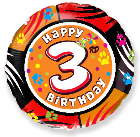 18" Round Number 3 Balloon
