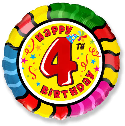 18" Round Number 4 Balloon