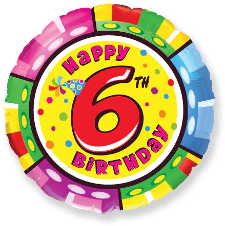 18" Round Number 6 Balloon