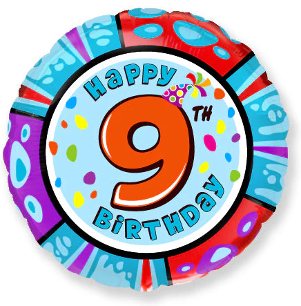18" Round Number 9 Balloon