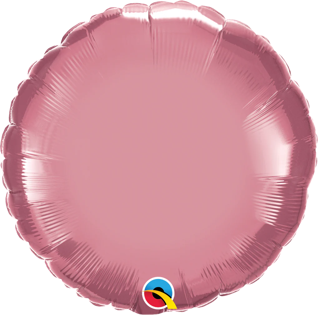 18" Round Qualatex Chrome Mauve Foil Balloon