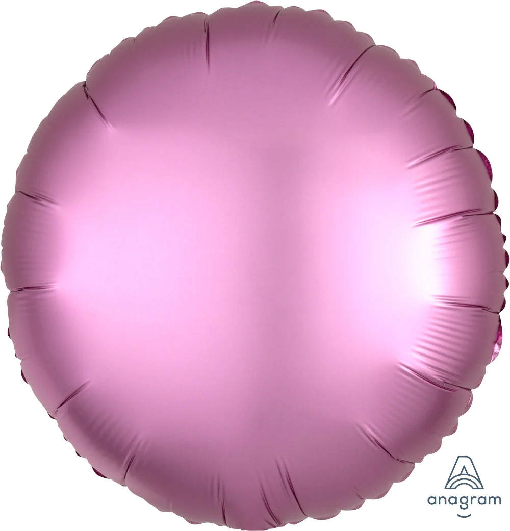 18" Satin Luxe Flamingo Circle Foil Balloon