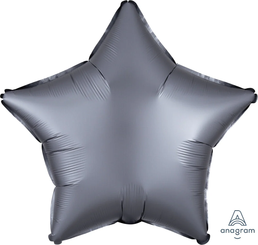 18" Satin Luxe Star Graphite Foil Balloon