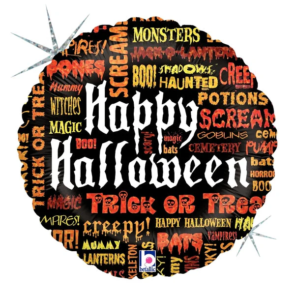 18" Scary Words Halloween Balloon