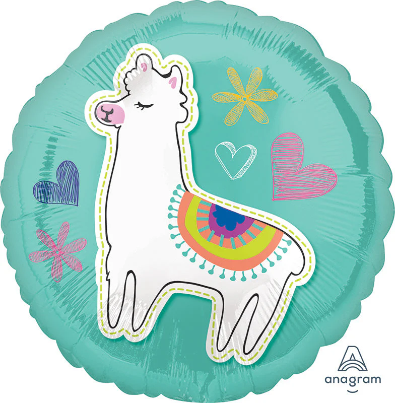 18" Selfie Celebration Llama Foil Balloon