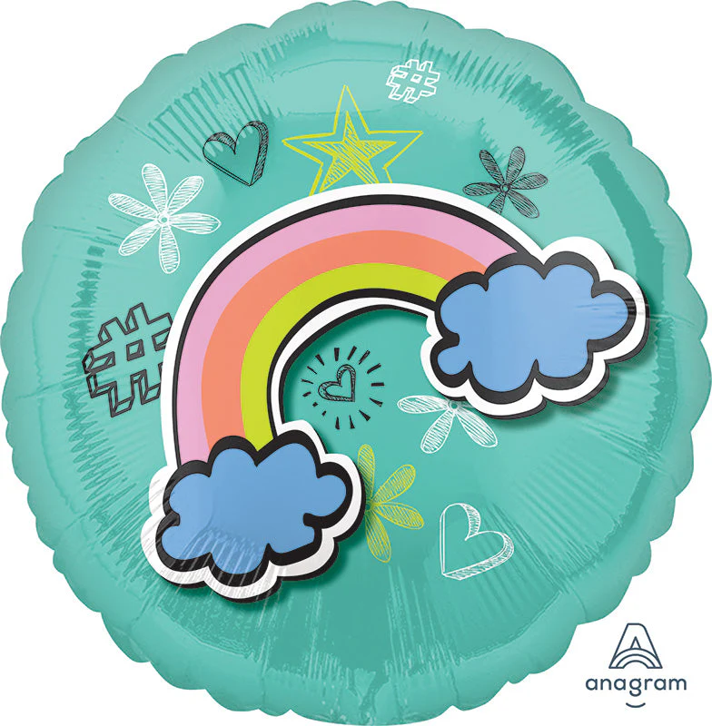 18" Selfie Celebration Rainbow Foil Balloon