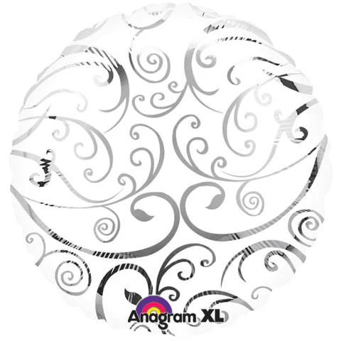 18" Silver Swirl Balloon