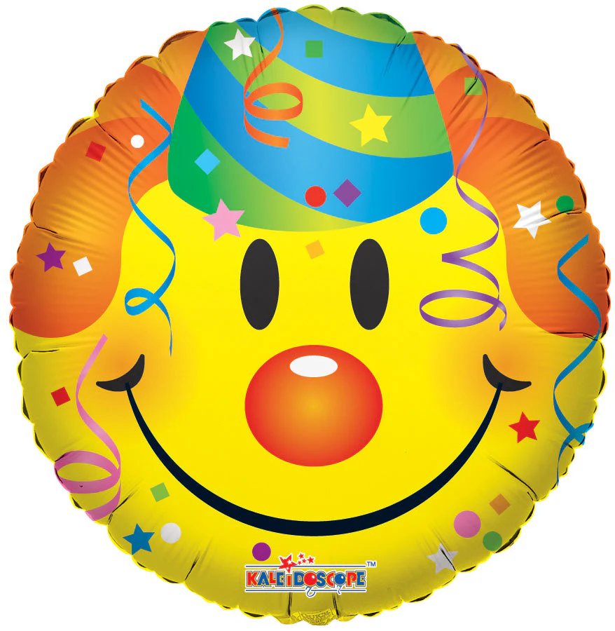 18" Smiley With Party Hat Balloon