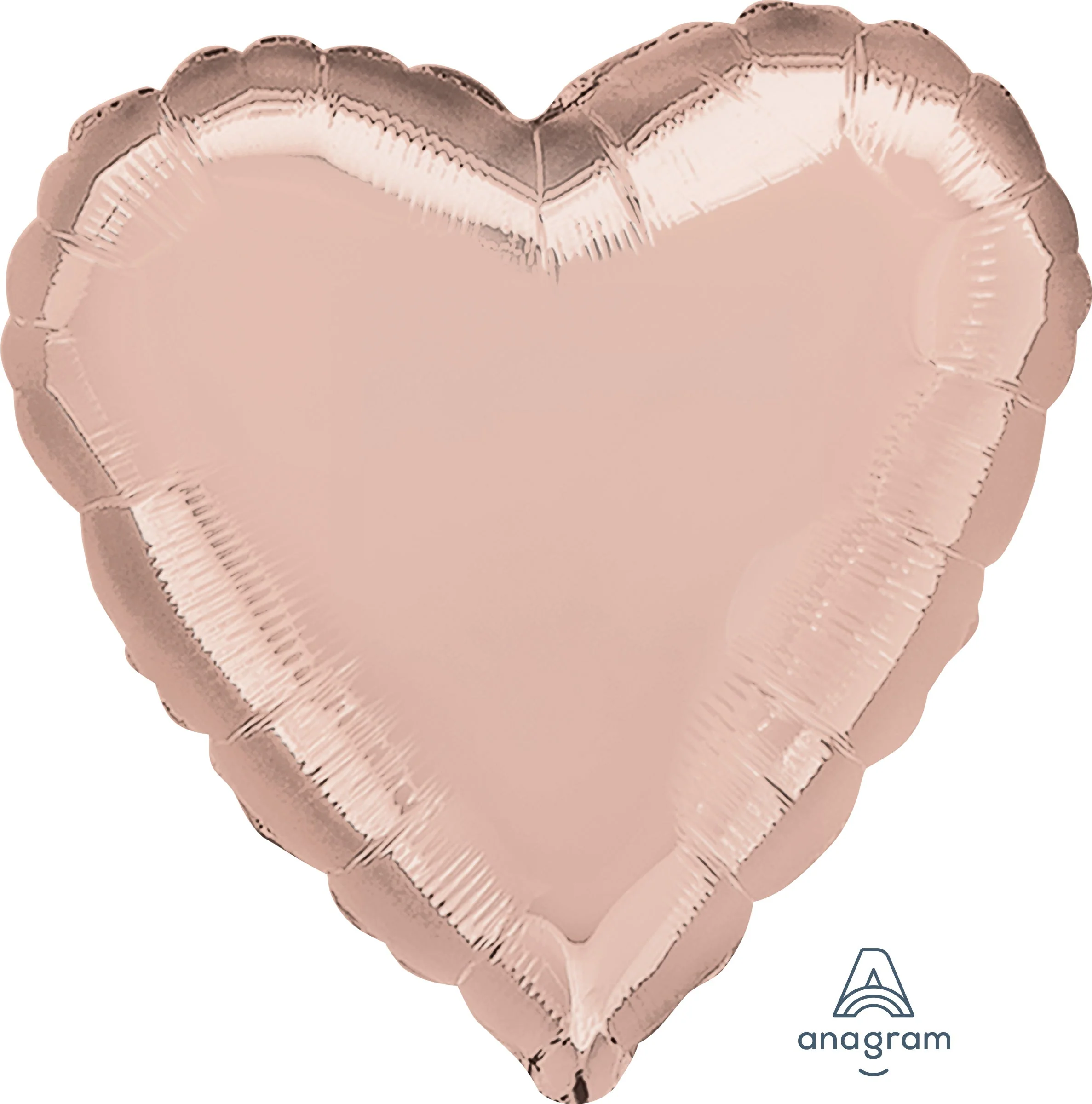 18" Solids Packaged Rose Gold Balloon Heart