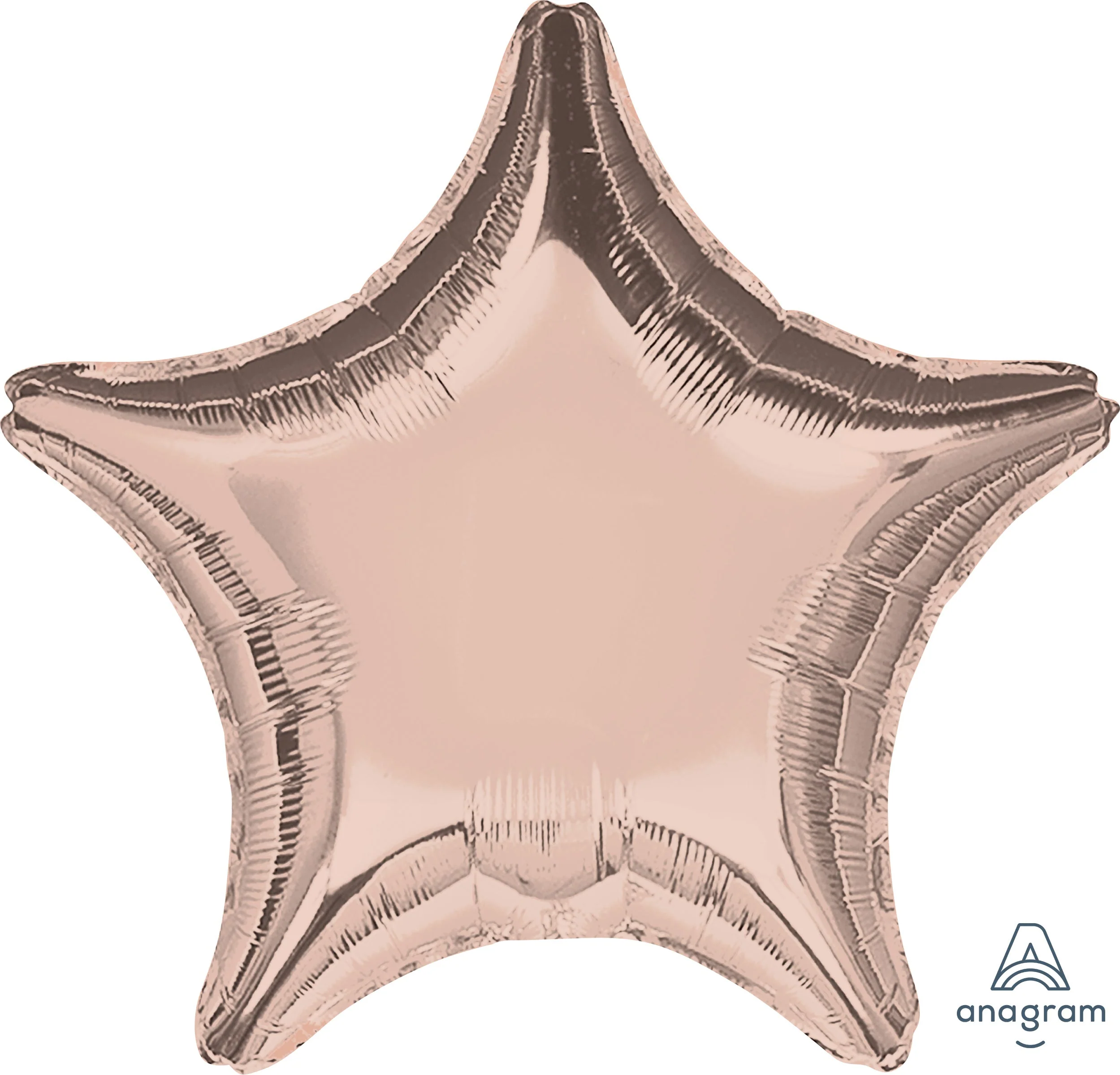 18" Solids Packaged Rose Gold Balloon Star
