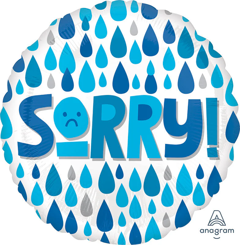 18" Sorry Raindrops Foil Balloon
