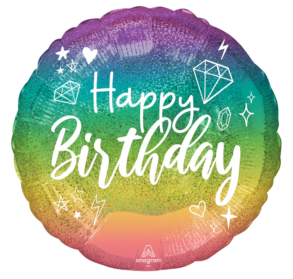 18" Sparkle Birthday Foil Balloon