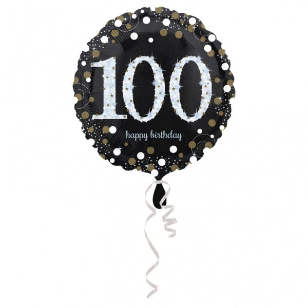 18" Sparkling Birthday 100 Balloon Packaged