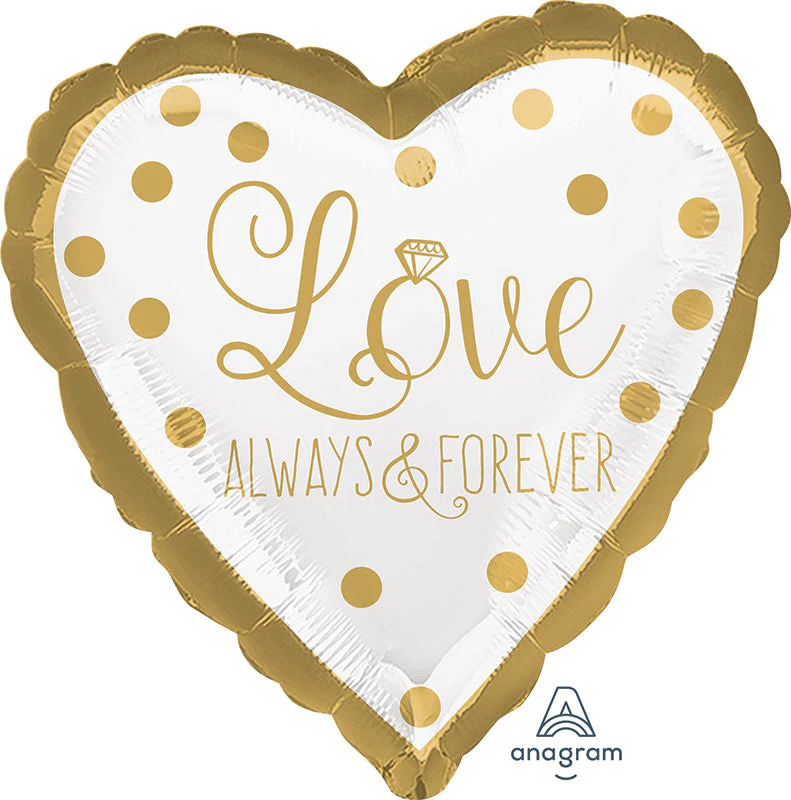 18" Sparkling Gold Wedding Balloon