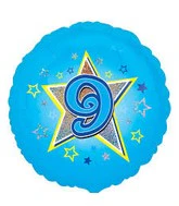 18" Standard Blue Stars #9 Foil Balloon