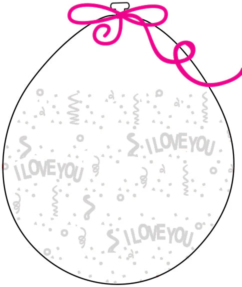 18" Stuffing Printed Latex Balloons (25 Per Bag) Decomex Clear I LOVE YOU with WHITE INK