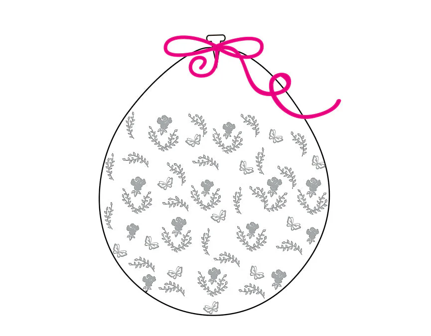 18" Stuffing Printed Latex Balloons (25 Per Bag) Decomex Clear ROSE with SILVER INK
