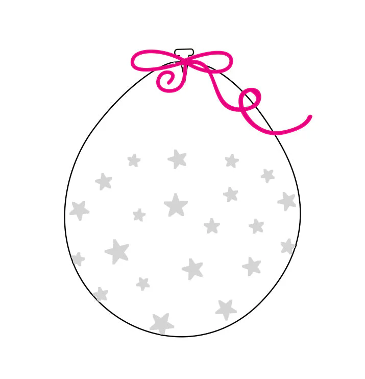 18" Stuffing Printed Latex Balloons (25 Per Bag) Decomex Clear SMALL STAR with WHITE INK