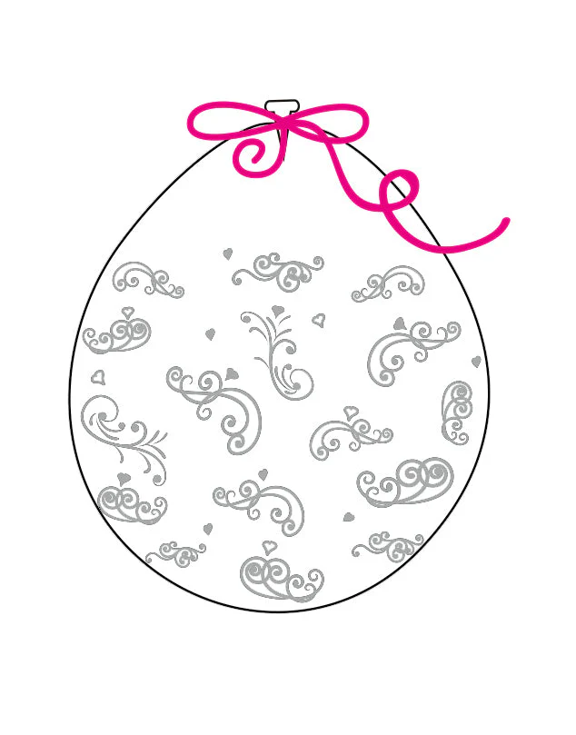18" Stuffing Printed Latex Balloons (25 Per Bag) Decomex Clear SWIRLS with SILVER INK