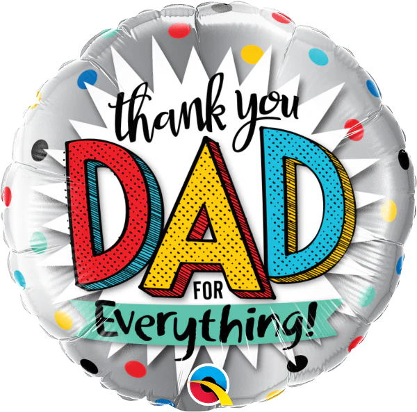 18" Thank You Dad For Everything! Foil Balloon