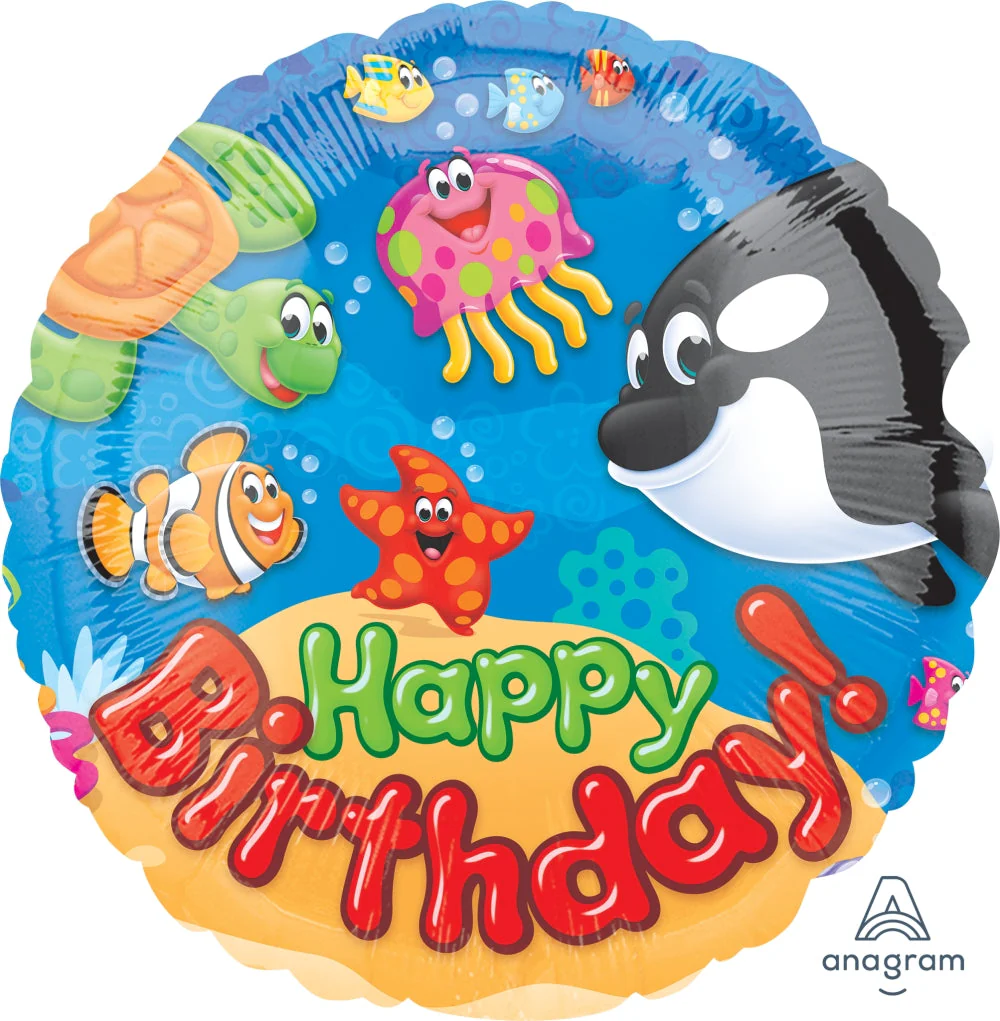 18" Trend Sea Buddies Happy Birthday Foil Balloon