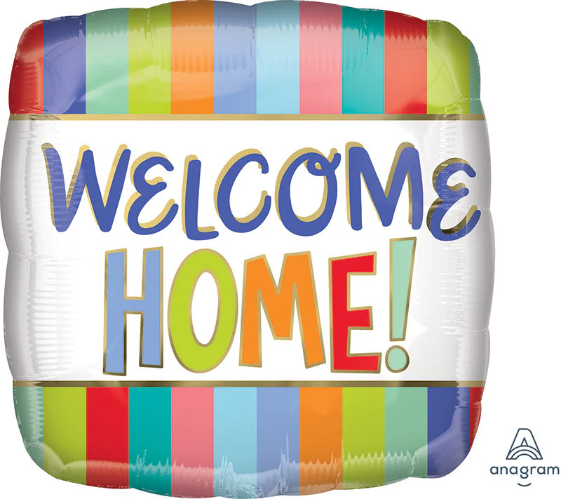 18" Welcome Home Stripes Foil Balloon