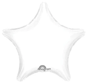18" White Star Anagram Brand Balloon