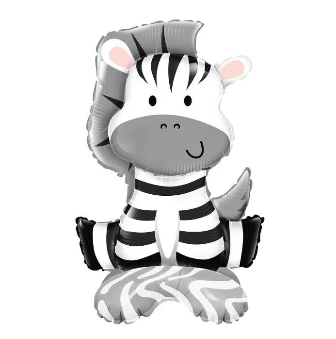 18" Airfill Only Standing/Sitting Zebra Foil/Mylar Balloon