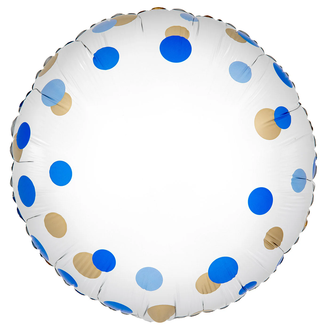 18" Blue Gold Confetti No Message Metallic Oaktree Brand Foil Balloon
