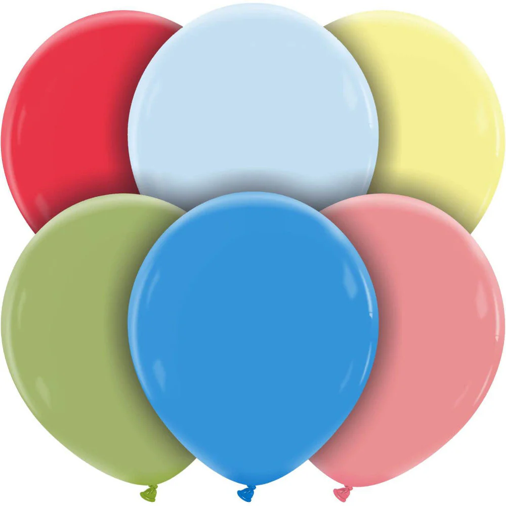 18" Cattex Brand Premium Assorted Latex Balloons (25 Per Bag)