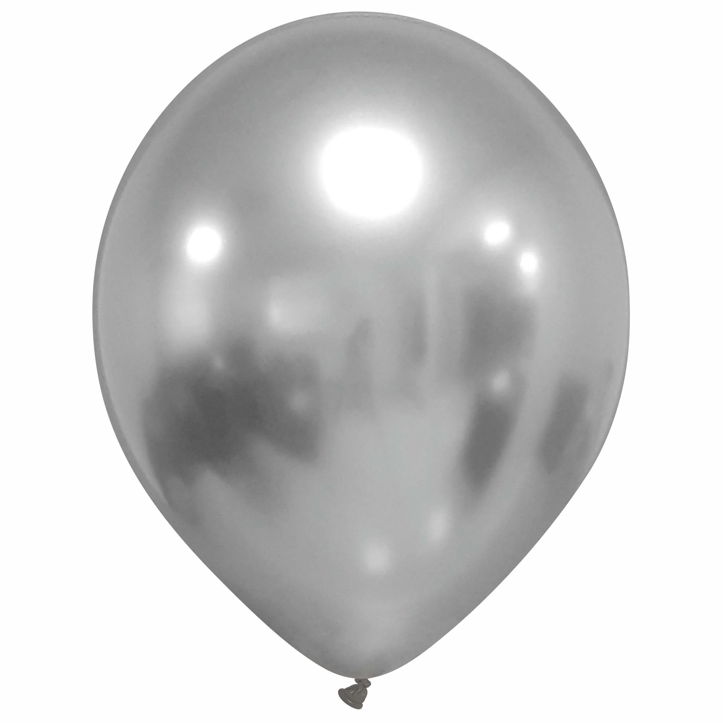18" Cattex Brand Titanium (Chrome/Mirror) Platinum Latex Balloons (25 Per Bag)