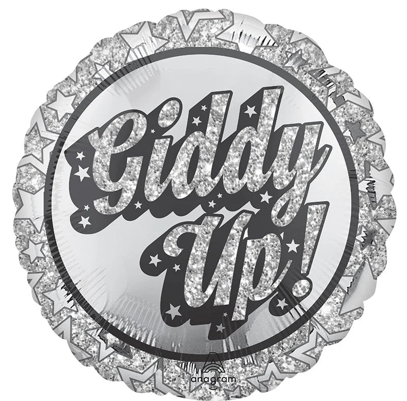 18" Disco Giddy Up Western Foil Balloon