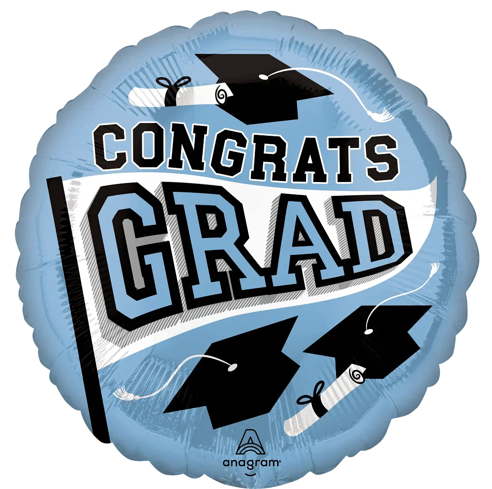 18" Graduation School Colors Be True to Your School - Light Blue Foil Balloon