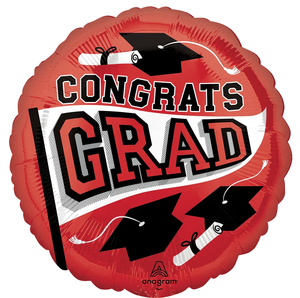 18" Graduation School Colors Be True to Your School - Red Foil Balloon