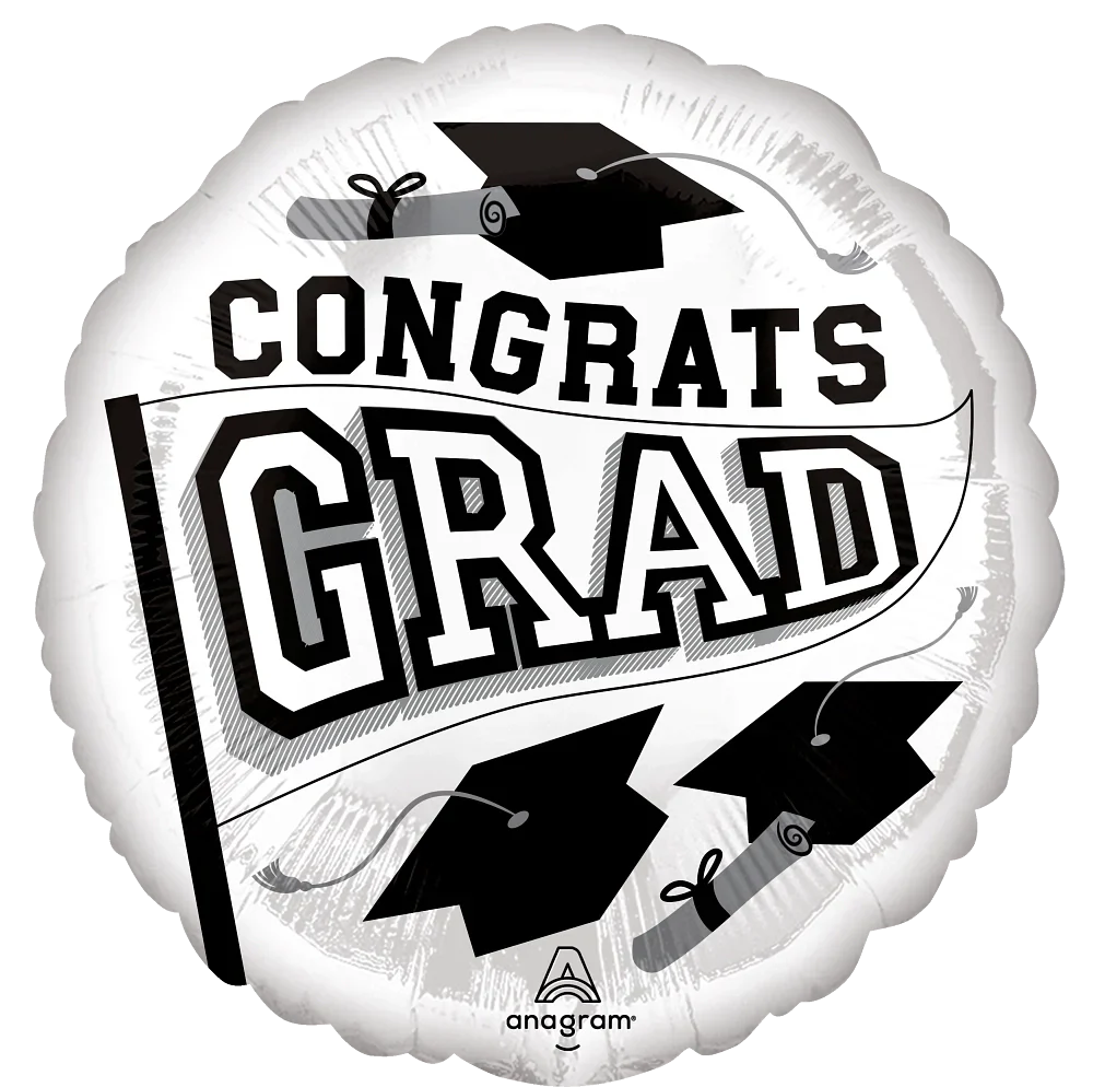 18" Graduation School Colors Be True to Your School - White Foil Balloon