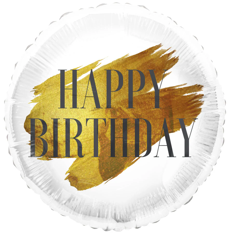 18" Happy Birthday 24K Karat Gold Foil Balloon