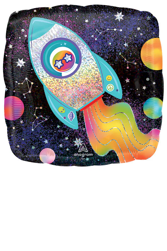 18" Holographic Outer Space Foil Balloon