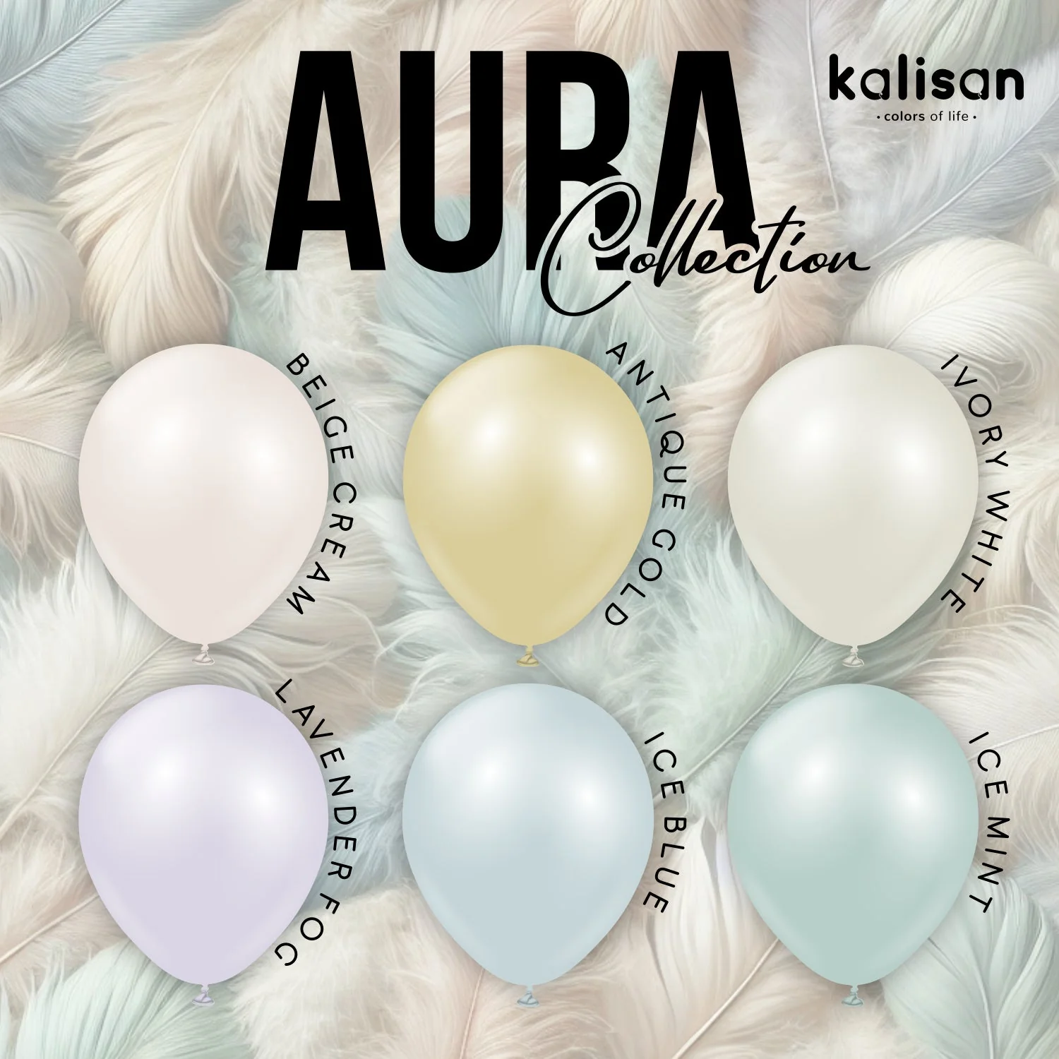 18" Kalisan Brand Latex Balloons Aura Ivory White (25 Per Bag) - Image 6